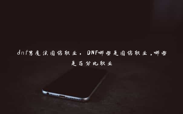 dnf男魔法固伤职业，DNF哪些是固伤职业,哪些是百分比职业