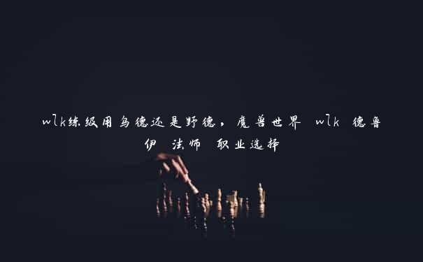 wlk练级用鸟德还是野德，魔兽世界 wlk 德鲁伊 法师 职业选择