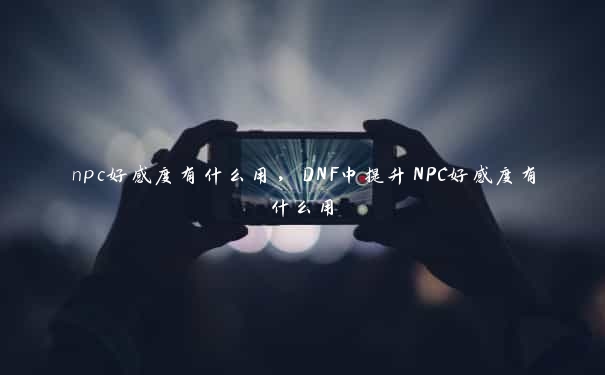 npc好感度有什么用，DNF中提升NPC好感度有什么用