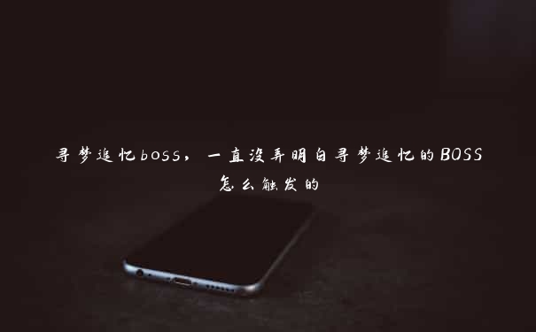 寻梦追忆boss，一直没弄明白寻梦追忆的BOSS怎么触发的